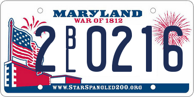 MD license plate 2BL0216