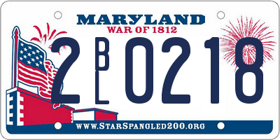 MD license plate 2BL0218