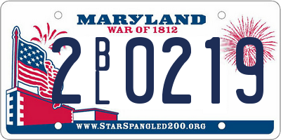 MD license plate 2BL0219
