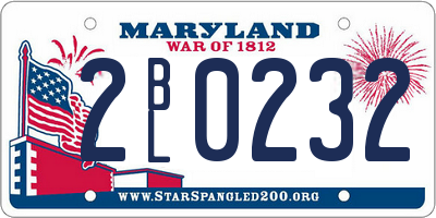 MD license plate 2BL0232