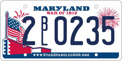 MD license plate 2BL0235