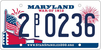 MD license plate 2BL0236
