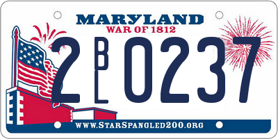 MD license plate 2BL0237