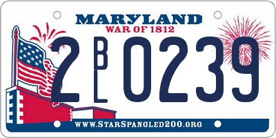 MD license plate 2BL0239
