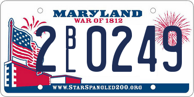 MD license plate 2BL0249