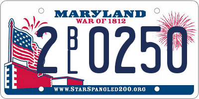 MD license plate 2BL0250