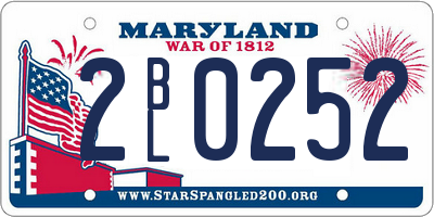 MD license plate 2BL0252