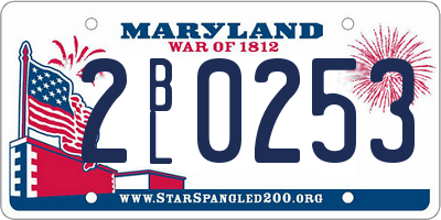 MD license plate 2BL0253
