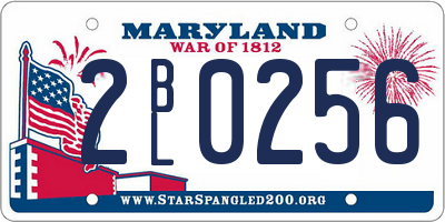 MD license plate 2BL0256
