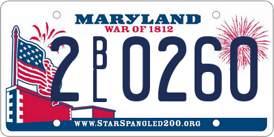 MD license plate 2BL0260