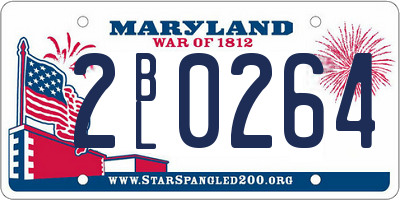 MD license plate 2BL0264