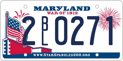 MD license plate 2BL0271