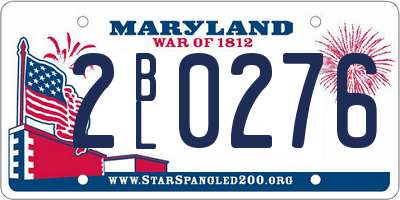 MD license plate 2BL0276