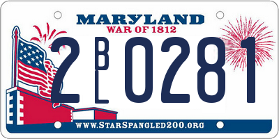 MD license plate 2BL0281