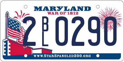 MD license plate 2BL0290