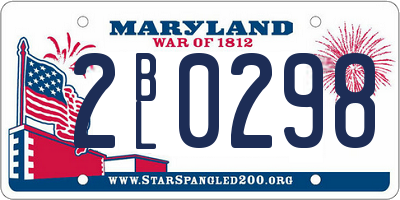 MD license plate 2BL0298