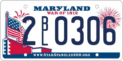 MD license plate 2BL0306