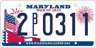 MD license plate 2BL0311