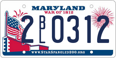 MD license plate 2BL0312