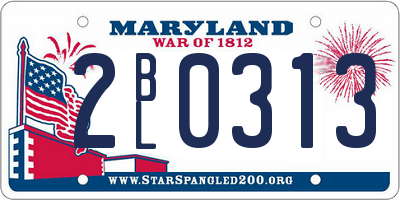 MD license plate 2BL0313