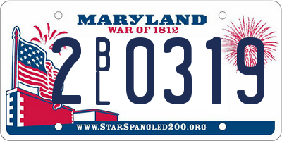 MD license plate 2BL0319