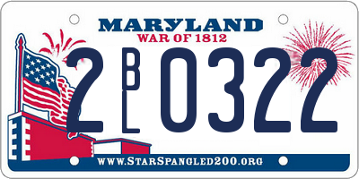 MD license plate 2BL0322