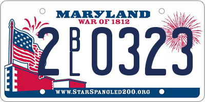 MD license plate 2BL0323