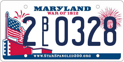 MD license plate 2BL0328