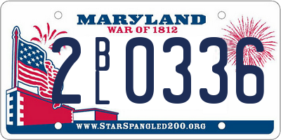 MD license plate 2BL0336
