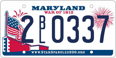 MD license plate 2BL0337
