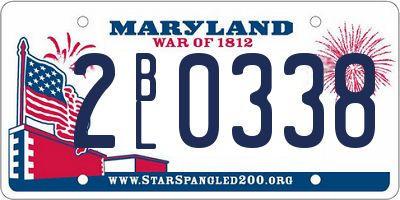 MD license plate 2BL0338