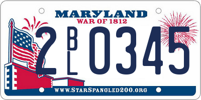 MD license plate 2BL0345