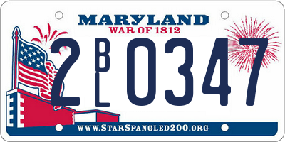 MD license plate 2BL0347