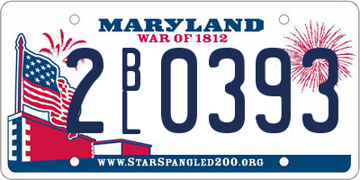 MD license plate 2BL0393