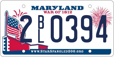 MD license plate 2BL0394