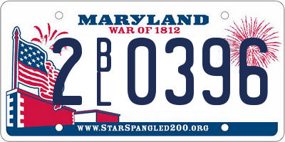 MD license plate 2BL0396