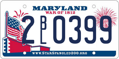 MD license plate 2BL0399