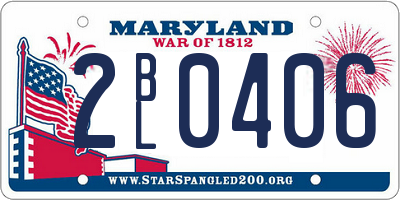 MD license plate 2BL0406