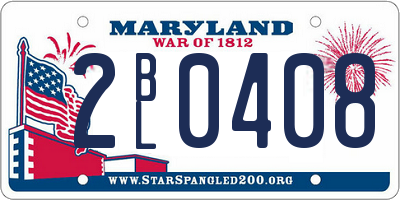 MD license plate 2BL0408
