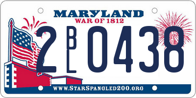 MD license plate 2BL0438