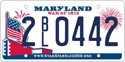 MD license plate 2BL0442