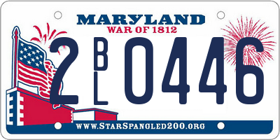 MD license plate 2BL0446