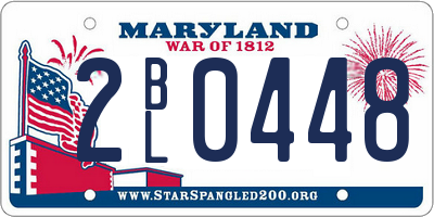 MD license plate 2BL0448