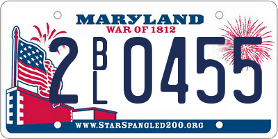 MD license plate 2BL0455
