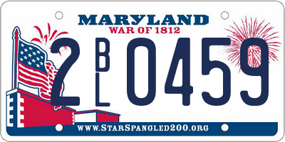 MD license plate 2BL0459