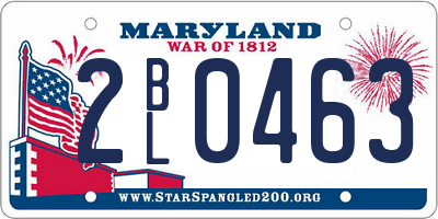 MD license plate 2BL0463