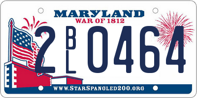 MD license plate 2BL0464