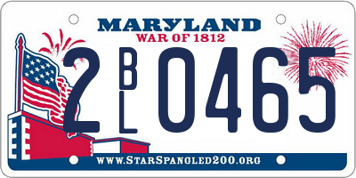 MD license plate 2BL0465