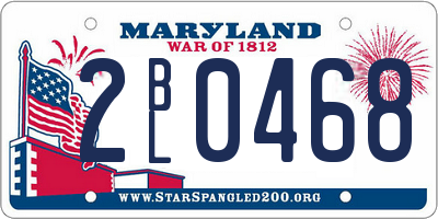MD license plate 2BL0468