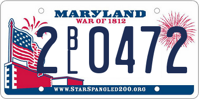 MD license plate 2BL0472